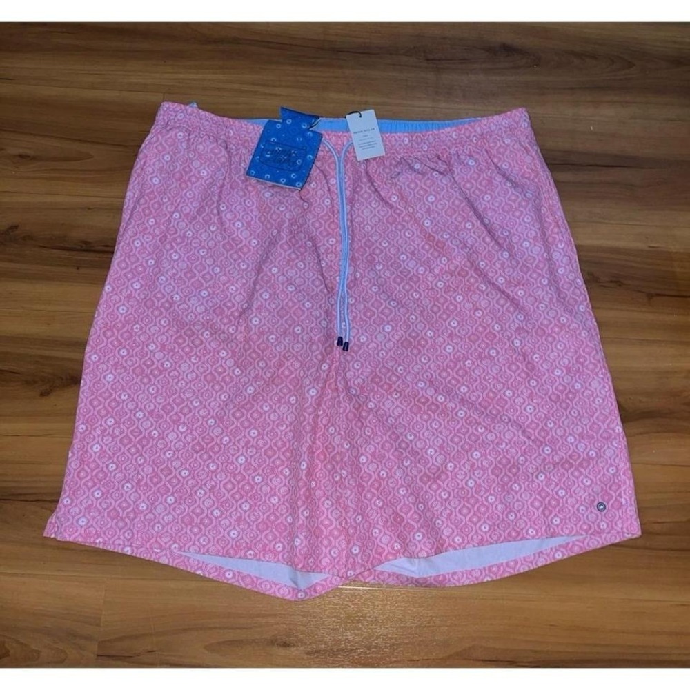 Peter Millar Pink Patterned Men's Swim Trunks - Picture 2 of 6
